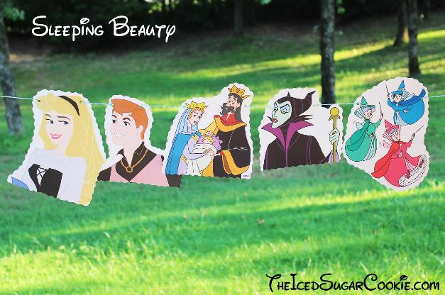 Sleeping Beauty Birthday Party Banner DIY Ideas-Aurora, Prince Phillip, King Stefan, Queen Leah, Maleficent, Flora, Fauna, Merryweather Fairies Birthday Party Banner DIY Ideas