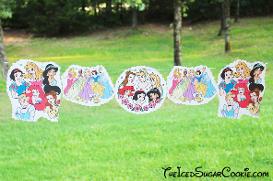 Disney Princess Birthday Party Banner DIY Ideas Sleeping Beauty Aurora, Cinderella, Snow White, Beauty And The Beast Belle,The Princess And The Frog, Aladdin Jasmine, The Little Mermaid Ariel