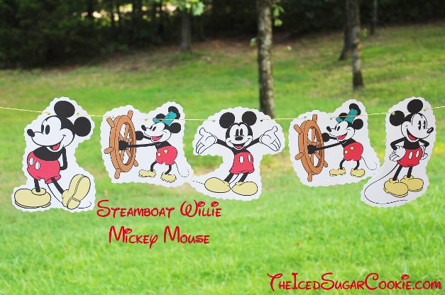 Steamboat Willie Mickey Mouse Birthday Party Banner DIY Ideas
