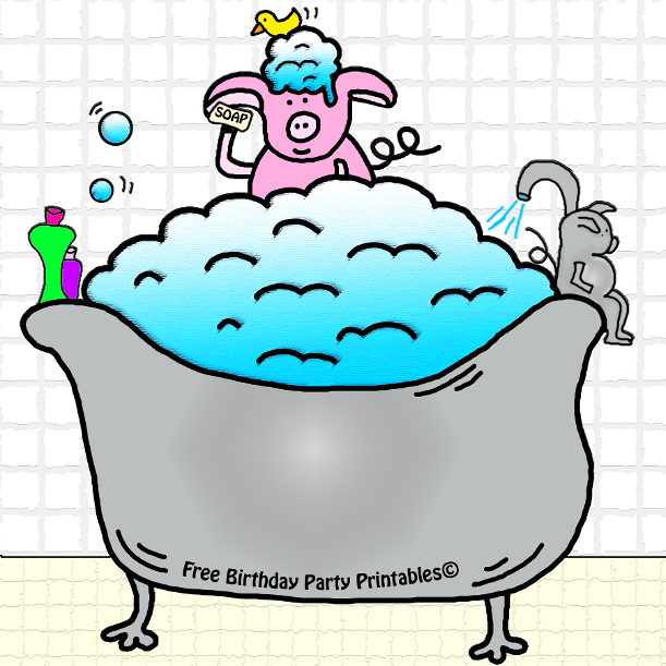 Piggy Bubble Bath Birthday Party Printables